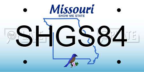 SHGS84 Missouri License Plate