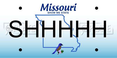 SHHHHH Missouri License Plate