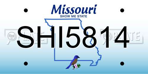 SHI5814 Missouri License Plate