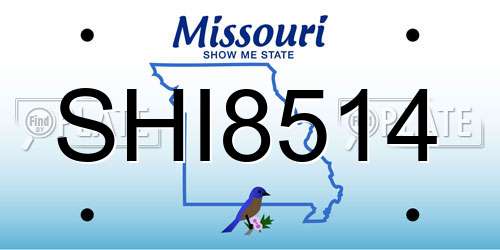 SHI8514 Missouri License Plate