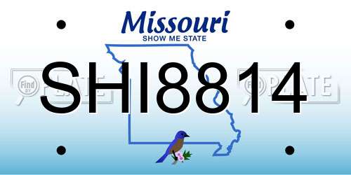 SHI8814 Missouri License Plate