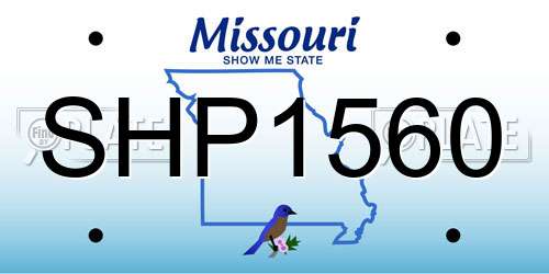SHP1560 Missouri License Plate