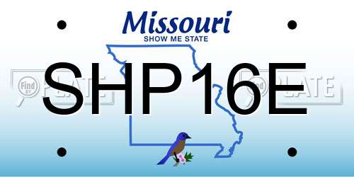 SHP16E Missouri License Plate