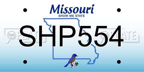 SHP554 Missouri License Plate