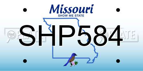 SHP584 Missouri License Plate