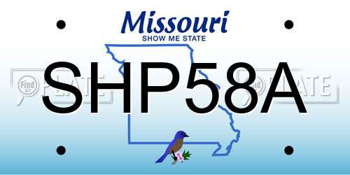 SHP58A Missouri License Plate