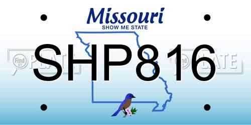 SHP816 Missouri License Plate