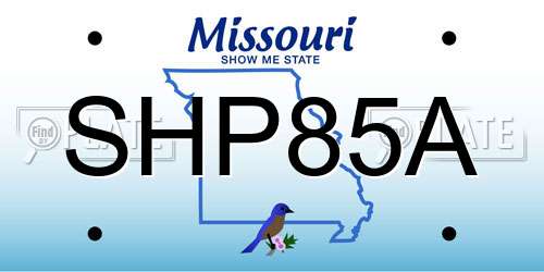 SHP85A Missouri License Plate
