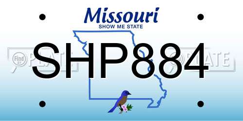 SHP884 Missouri License Plate