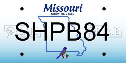SHPB84 Missouri License Plate