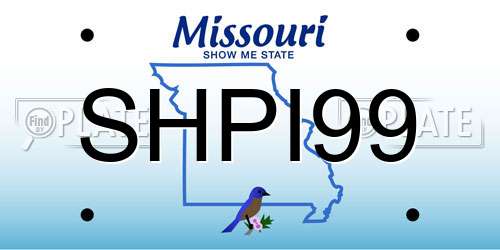 SHPI99 Missouri License Plate