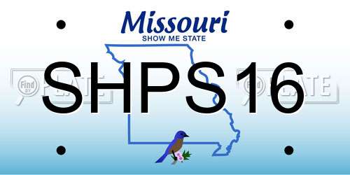 SHPS16 Missouri License Plate