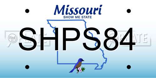 SHPS84 Missouri License Plate