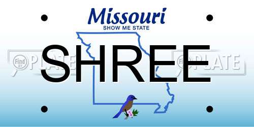 SHREE Missouri License Plate