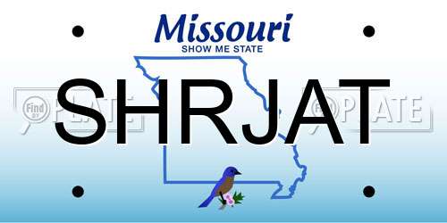 SHRJAT Missouri License Plate