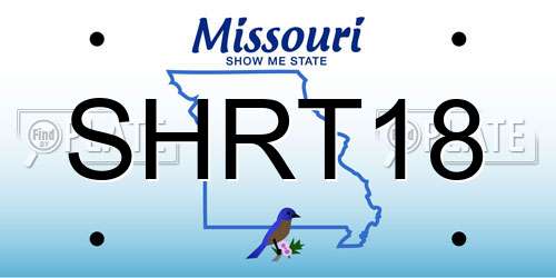 SHRT18 Missouri License Plate