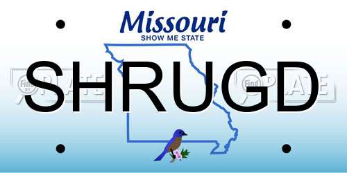 SHRUGD Missouri License Plate