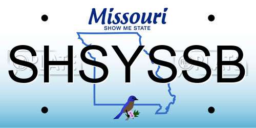 SHSYSSB Missouri License Plate