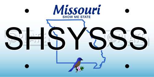 SHSYSSS Missouri License Plate