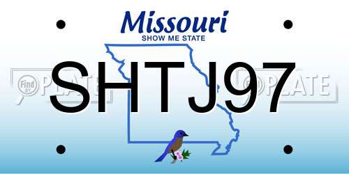 SHTJ97 Missouri License Plate