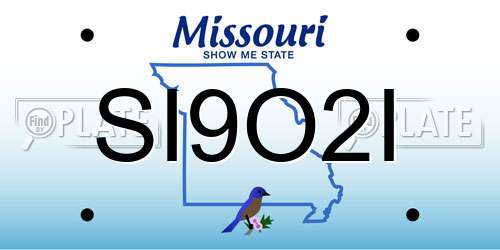 SI9O2I Missouri License Plate