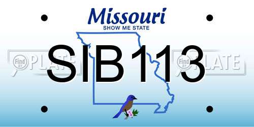 SIB113 Missouri License Plate