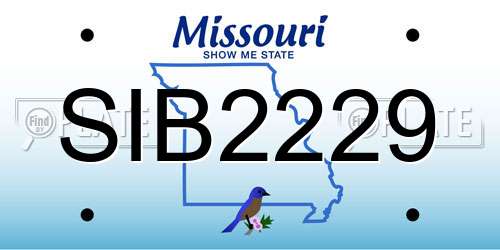SIB2229 Missouri License Plate