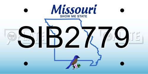 SIB2779 Missouri License Plate