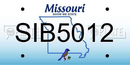 SIB5012 Missouri License Plate