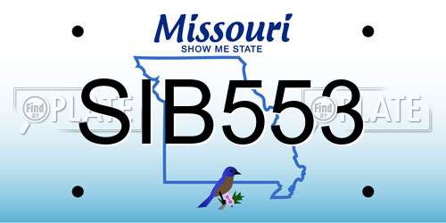 SIB553 Missouri License Plate