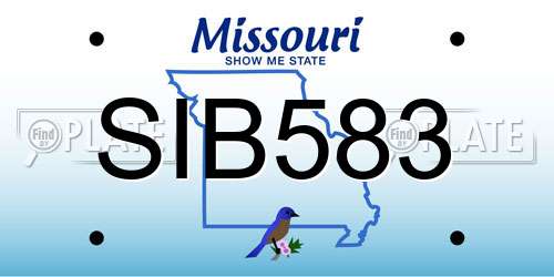 SIB583 Missouri License Plate