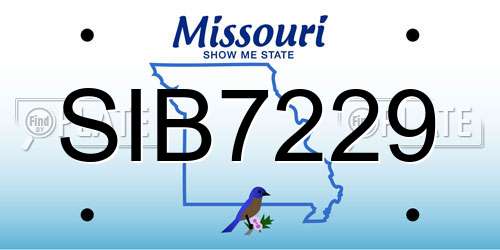 SIB7229 Missouri License Plate