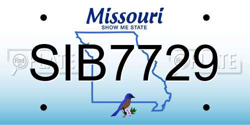 SIB7729 Missouri License Plate