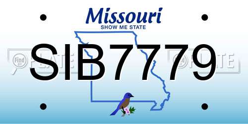 SIB7779 Missouri License Plate