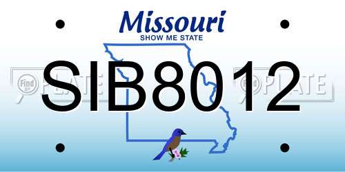 SIB8012 Missouri License Plate