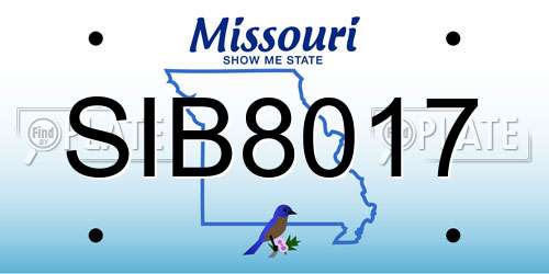 SIB8017 Missouri License Plate