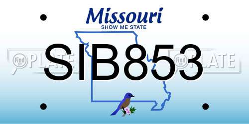 SIB853 Missouri License Plate