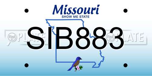 SIB883 Missouri License Plate