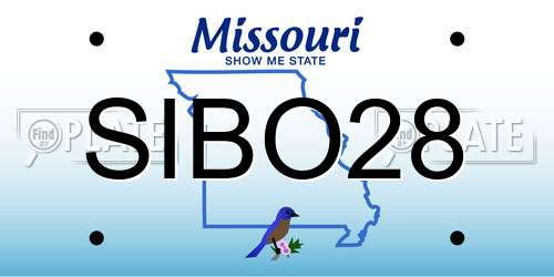 SIBO28 Missouri License Plate