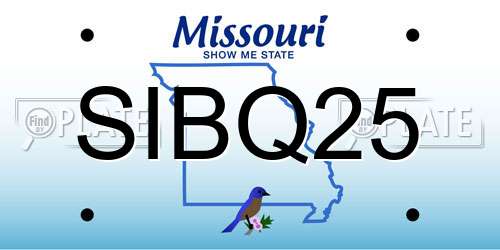 SIBQ25 Missouri License Plate