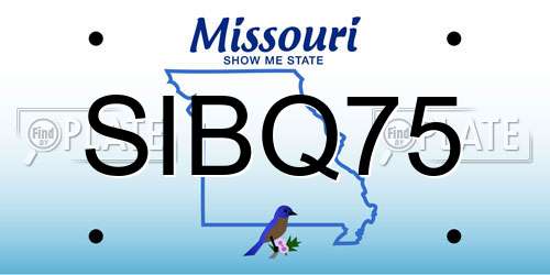 SIBQ75 Missouri License Plate
