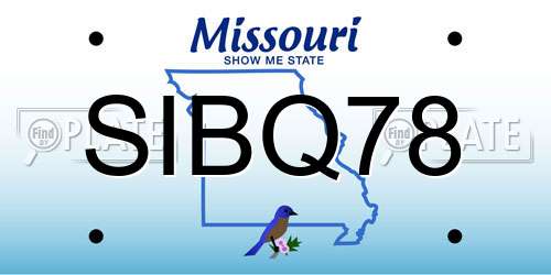 SIBQ78 Missouri License Plate