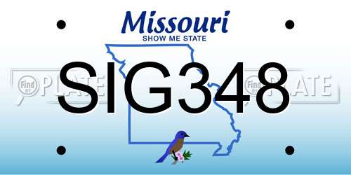 SIG348 Missouri License Plate