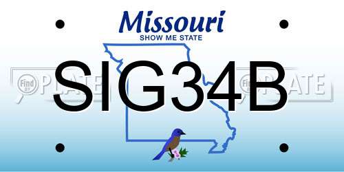 SIG34B Missouri License Plate