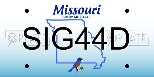 SIG44D Missouri License Plate