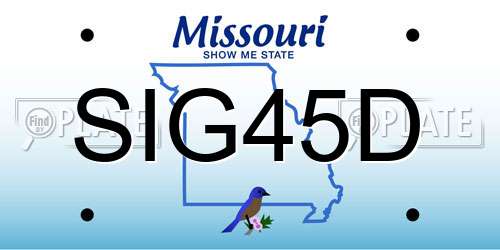 SIG45D Missouri License Plate