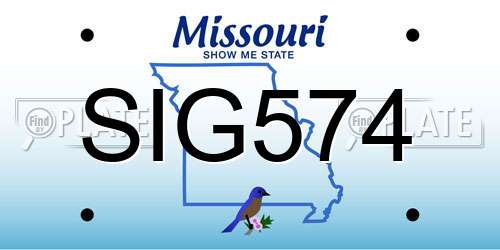 SIG574 Missouri License Plate