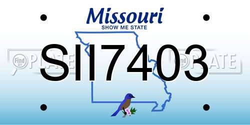 SII7403 Missouri License Plate