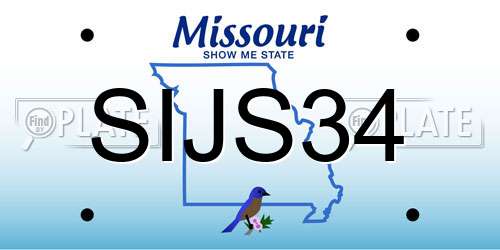 SIJS34 Missouri License Plate