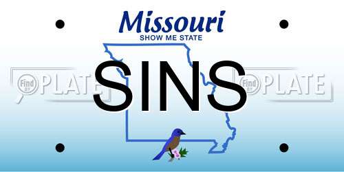 SINS Missouri License Plate